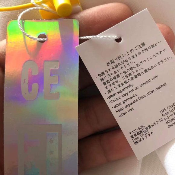 Cavermpt White Long-Sleeved Turtleneck Bottoming Shirt with Face Print - Picture 3 of 15